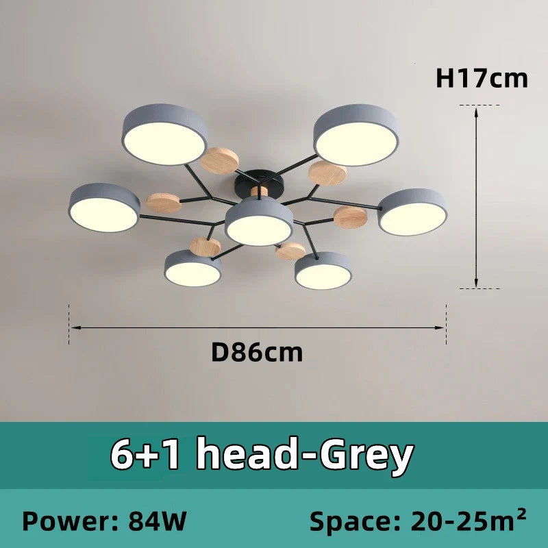 lustre en bois led style nordique pour diverses pièces