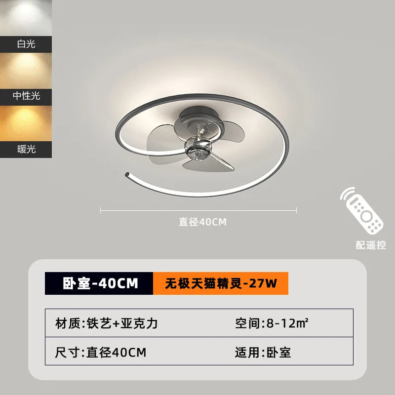plafonnier moderne led avec éclairage et contrôle économique