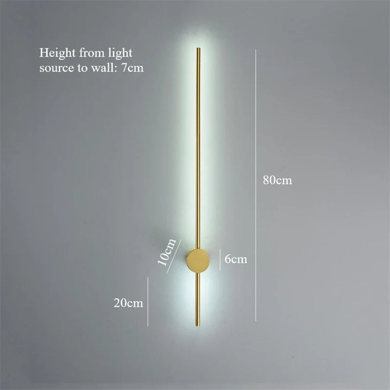 applique murale led nordique tige dorée style moderne créatif simple