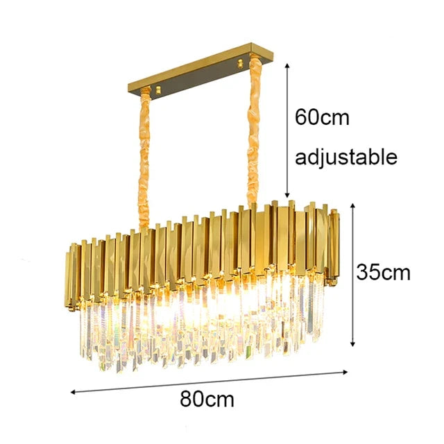 lustre de luxe moderne en cristal k9 à double couches