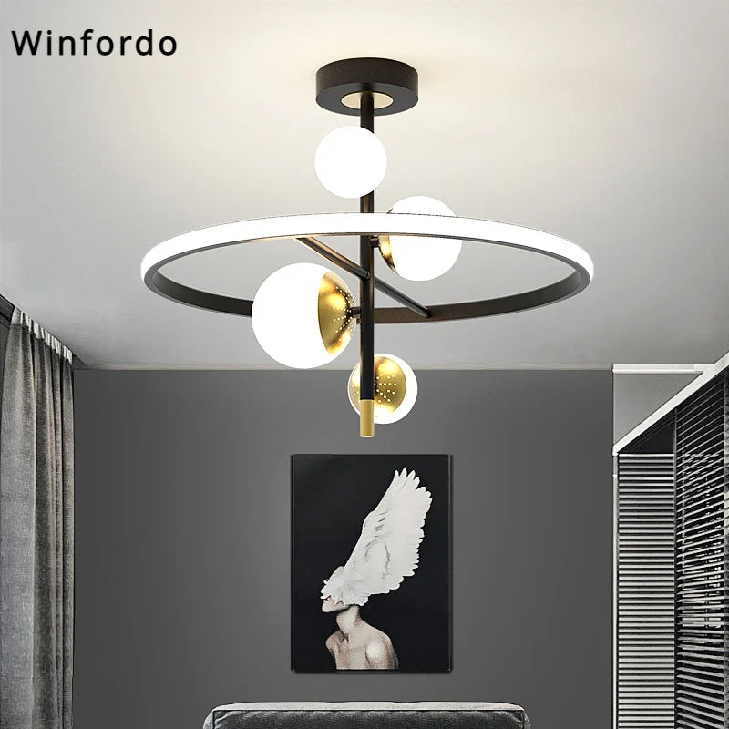 lustre nordique moderne à led simple boule pour éclairage intérieur