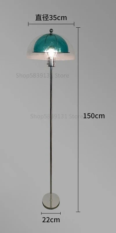 lampadaire led rétro en acrylique avec abat-jour coloré nordique