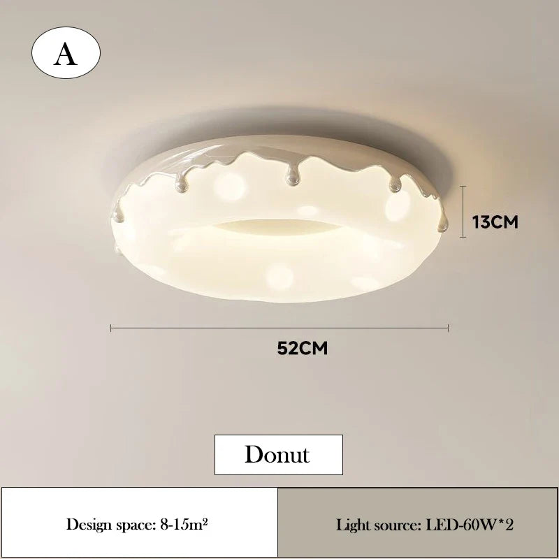 lustre créatif en forme de beignet pour chambre d'enfant