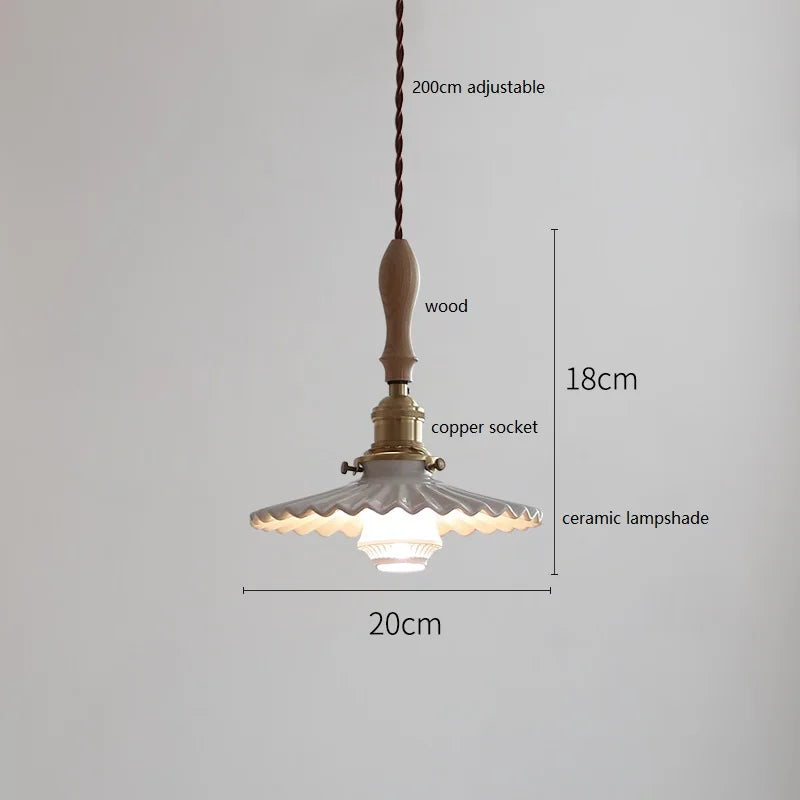 suspension LED en céramique conique design