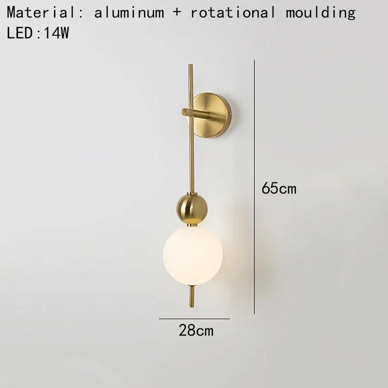 applique murale led créative en forme de boule décorative pour la maison