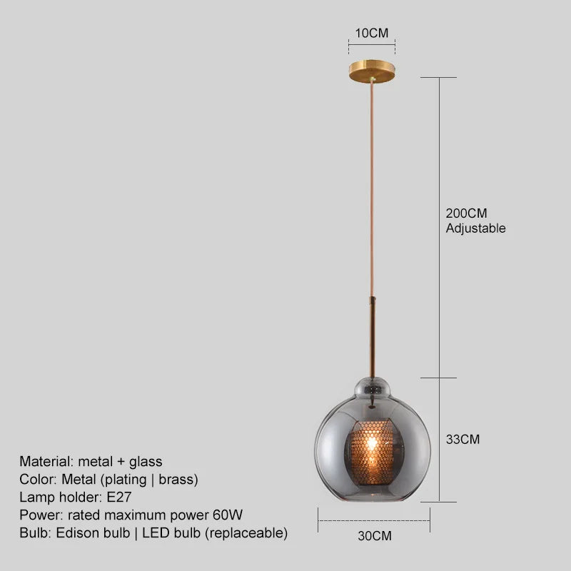 Suspension modernes nordiques pour salle à manger abat-jour en boule de verre cuisine chambre chevet décor lampe suspendue lustres luminaire