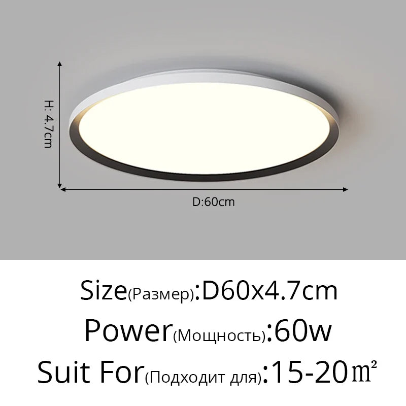 plafonnier led rond ultra-mince moderne sans protection stroboscopique