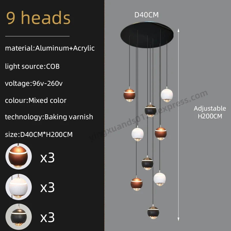 lustre créatif pour éclairage minimaliste et moderne