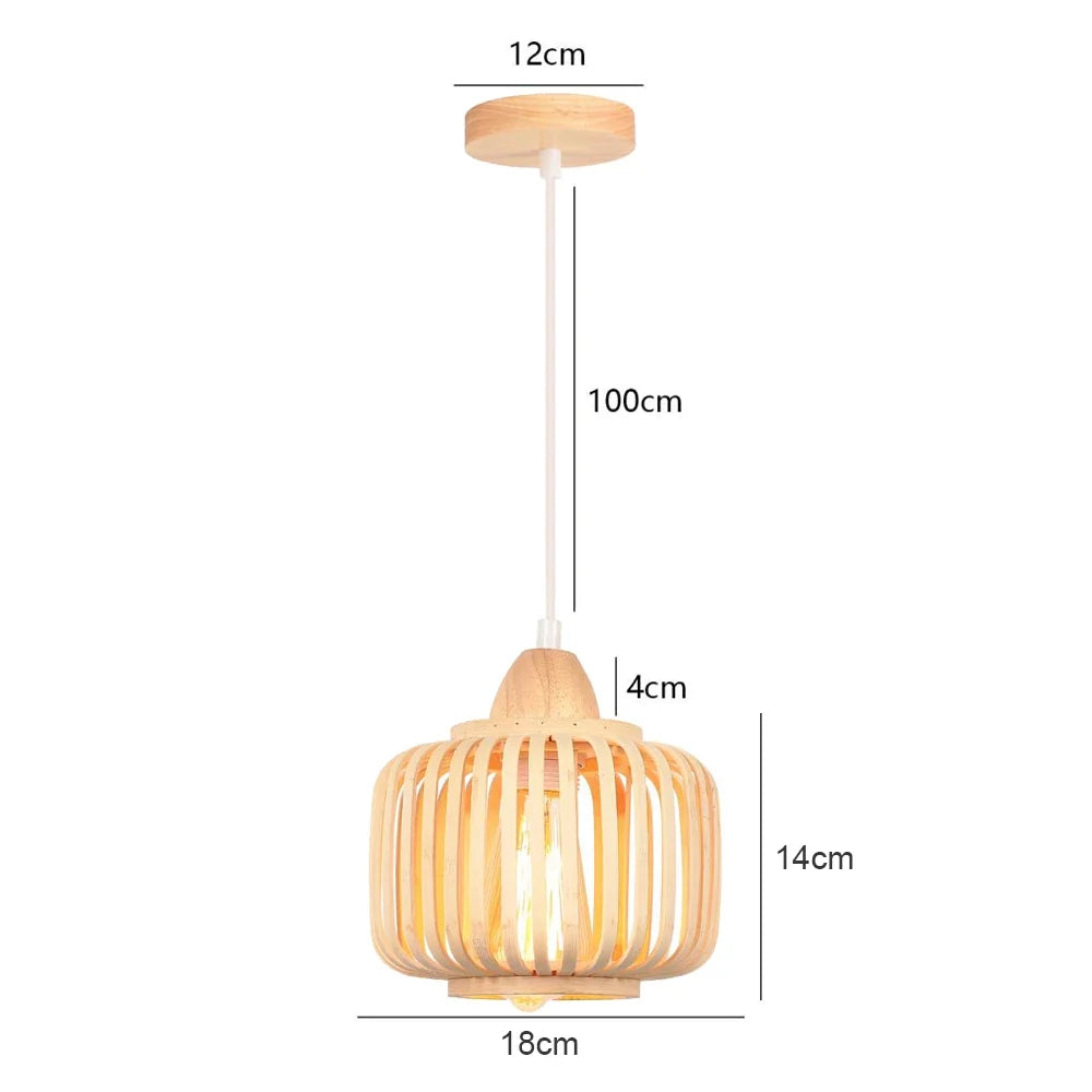 lustre tissé à la main en bambou avec led intégrée