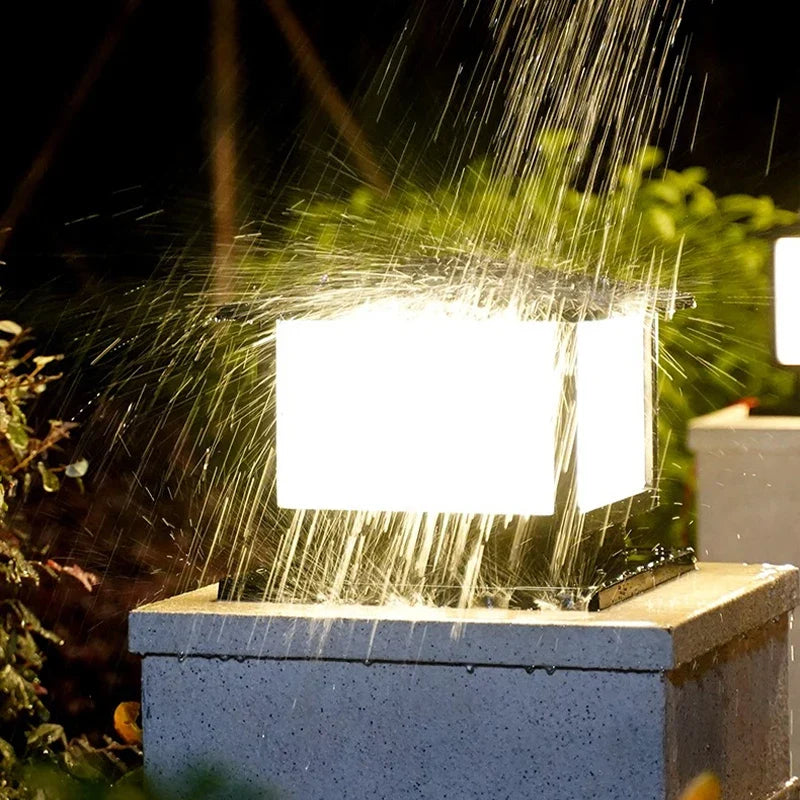 colonne lumineuse solaire à led avec télécommande pour extérieur