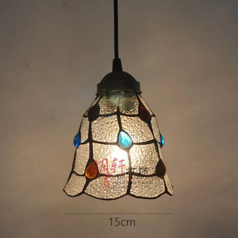 suspension tiffany vitrail pteris luminaire décoratif pour intérieur