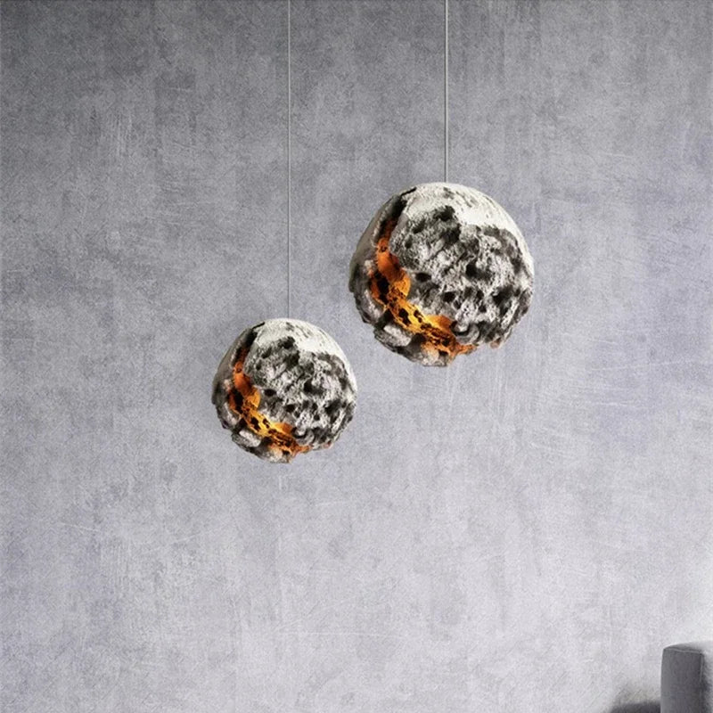 Irregular Planet Wabi Sabi LED Chandelier Restaurant Bedroom Model Room Lighting Creative Exhibition Hall Bar Decor Pendant Lamp