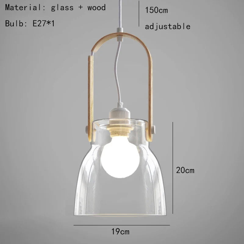 suspension en verre transparent avec fil réglable pour décor intérieur