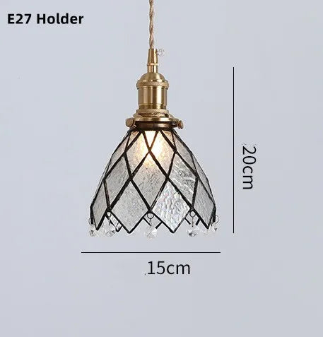 suspension nordique en verre teinté et cuivre élégant