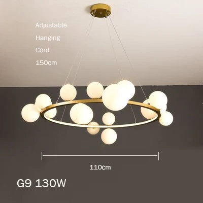 suspension lustre design bulle en verre créatif moderne
