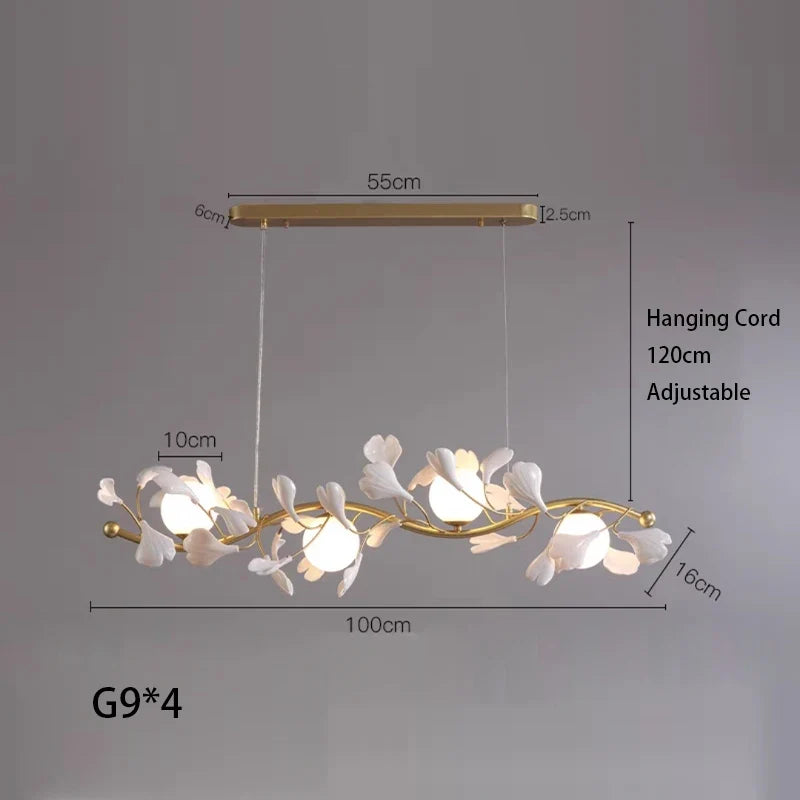 suspension lumineuse en verre design nordique ginkgo moderne