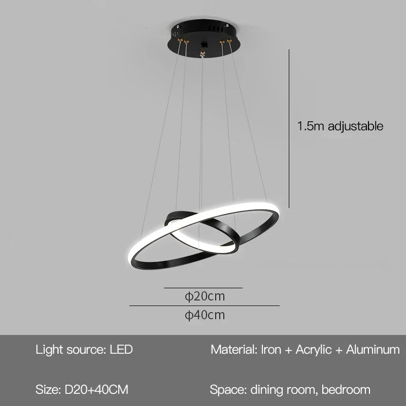 Lustres LED rondes modernes pour salon salle à manger cuisine île Lustre suspension lumières luminaire décor à la maison éclairage intérieur
