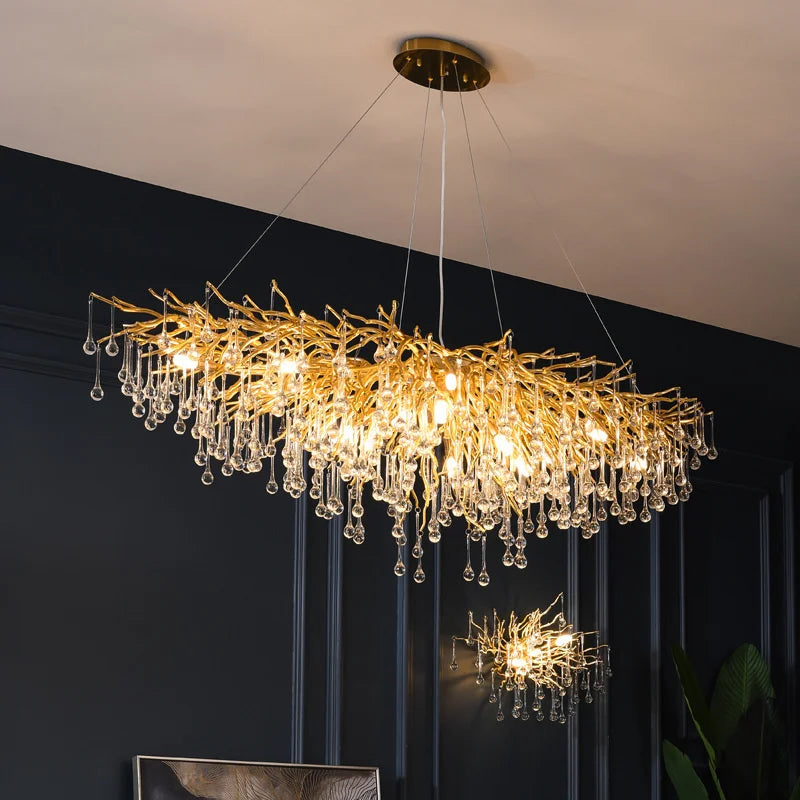 lustre en cristal led de luxe moderne simple intérieur