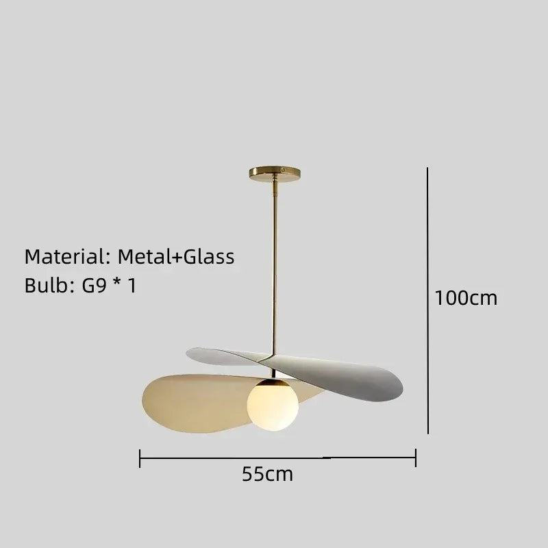 suspension design en métal style loft et tissu lotus
