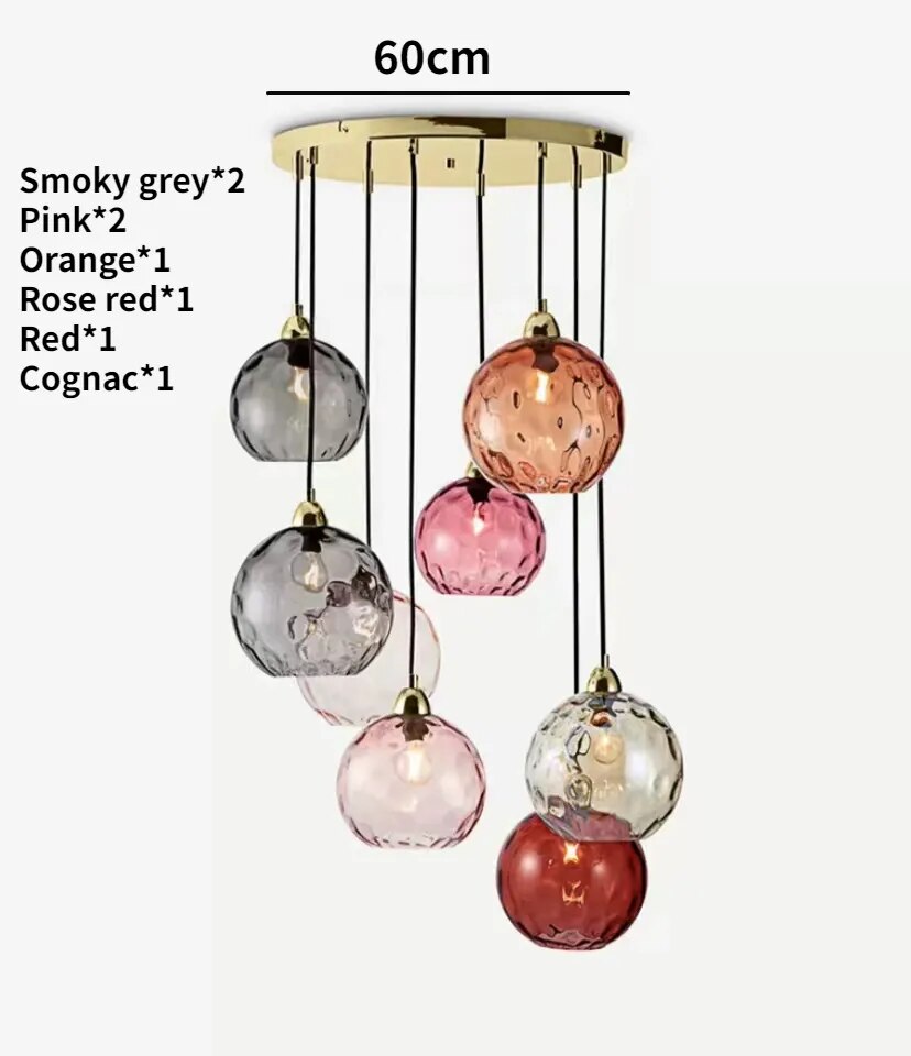 lustre verre coloré nordique moderne grain eau