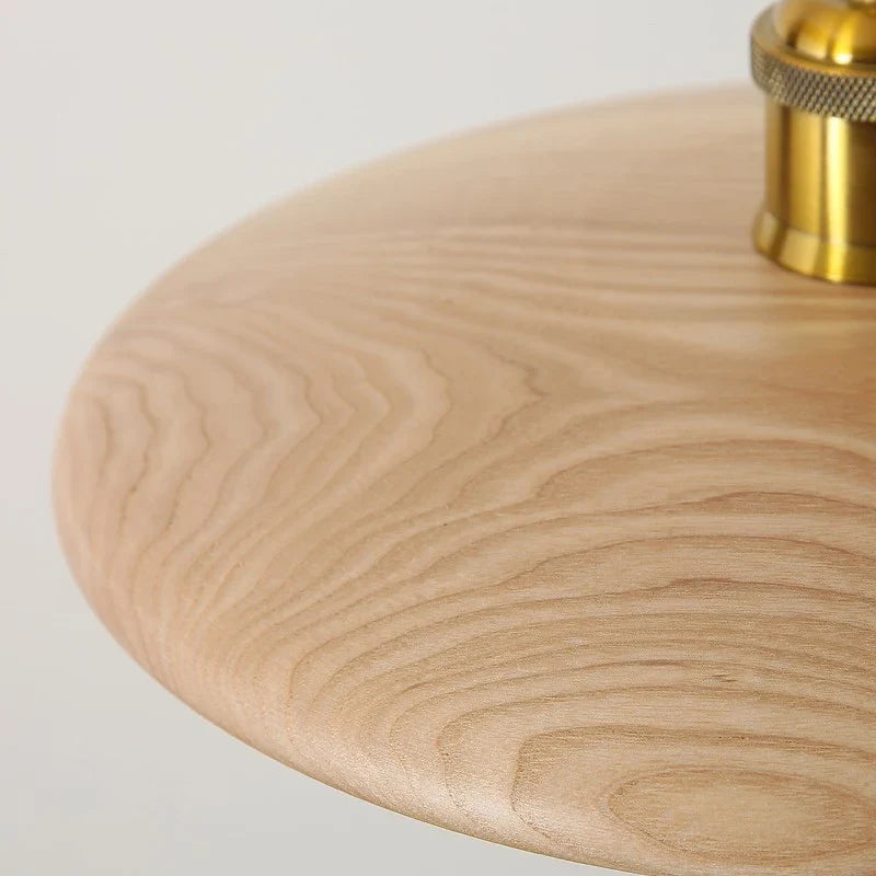 Lampe de style idyllique soucoupe volante bois lampes suspendues E27 Table à manger décor lumière Restaurant chevet salon de thé chapeau lampe suspendue