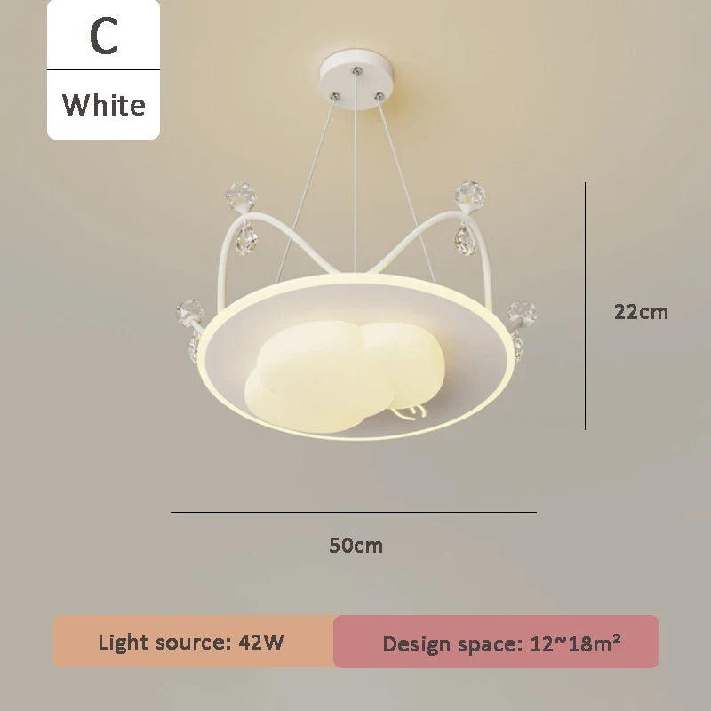 lustre nuage cristal romantique pour chambre d'enfant décoratif