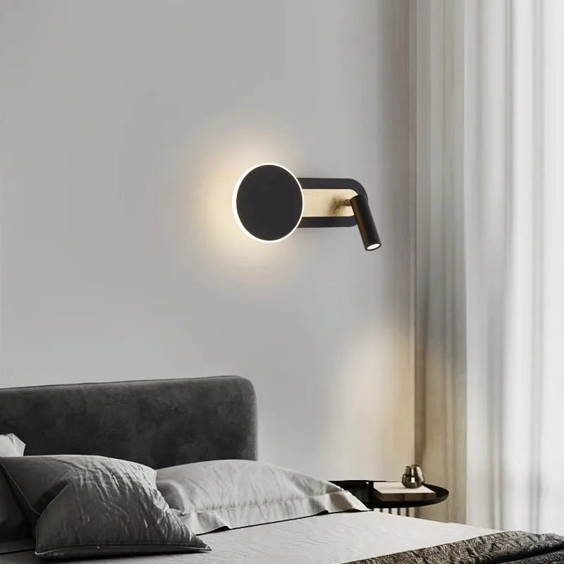 applique murale led nordique moderne rotative 350° avec interrupteur