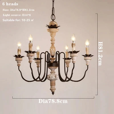 lustre rétro artisanal en bois massif luminaire décoratif suspendu