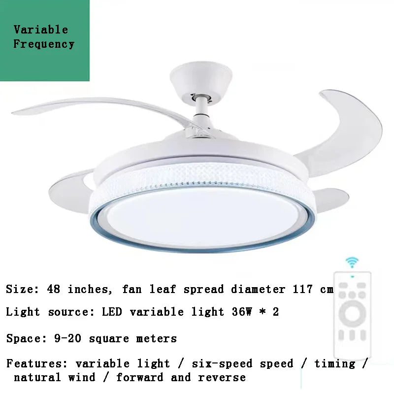 plafonnier led intelligent à pales rétractables design moderne