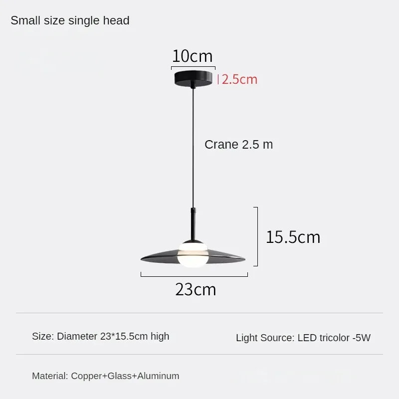 suspension minimaliste en verre pour café bar et restaurant