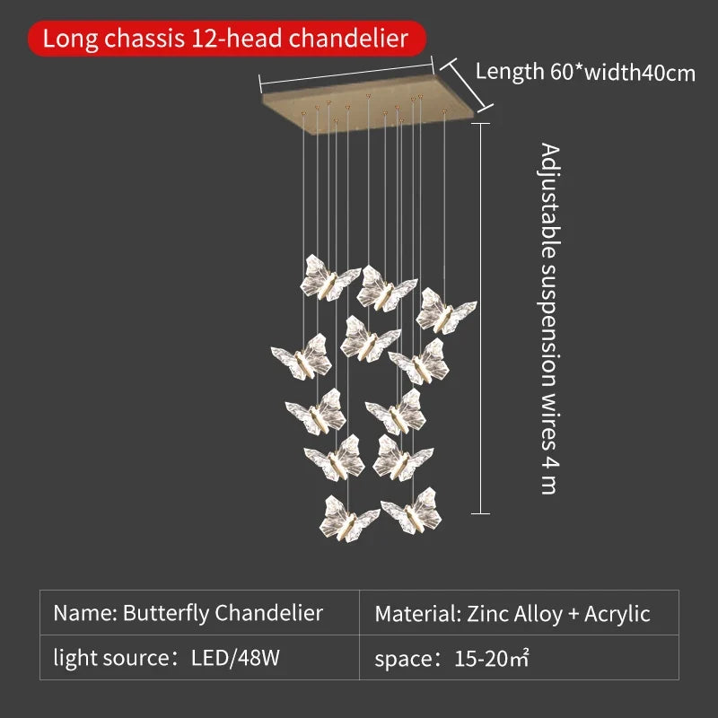 suspension en cristal nordique avec éclairage moderne décoratif