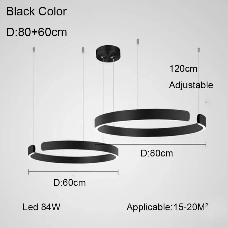 lustre à anneau en c design allemand avec couleurs changeantes