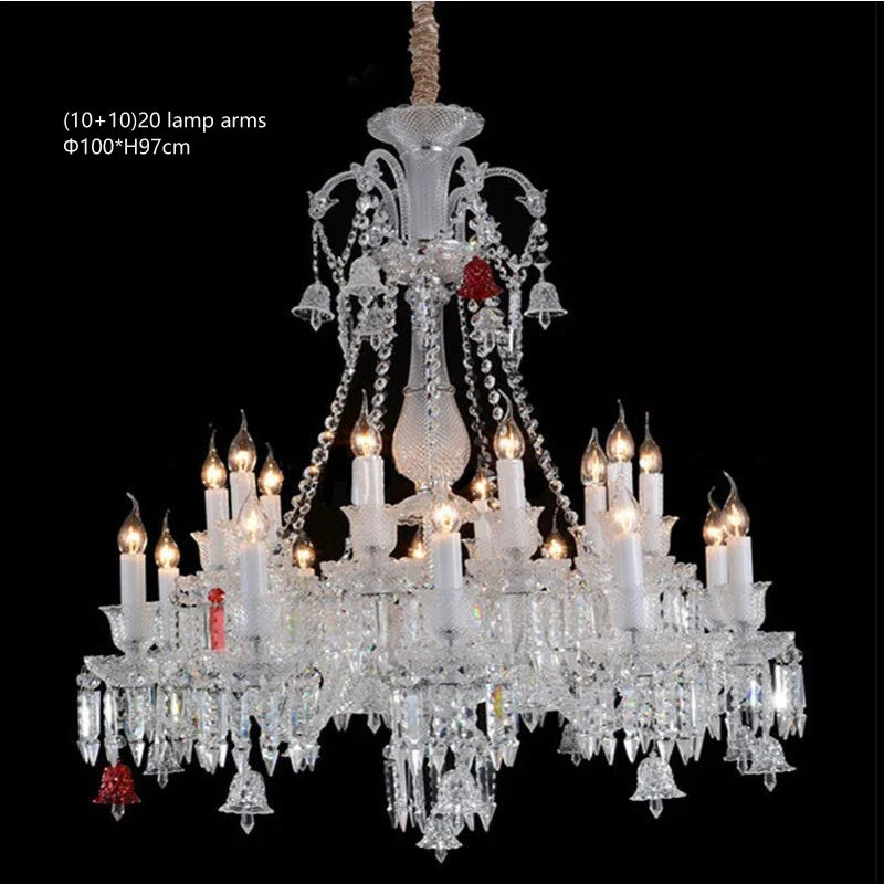 lustre en cristal transparent pour un éclairage élégant et raffiné