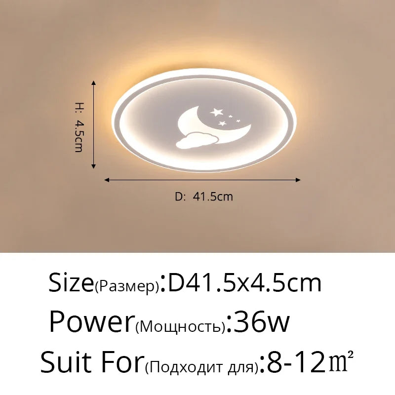 plafonnier led nordique dessin animé lune nuage créatif pour enfants
