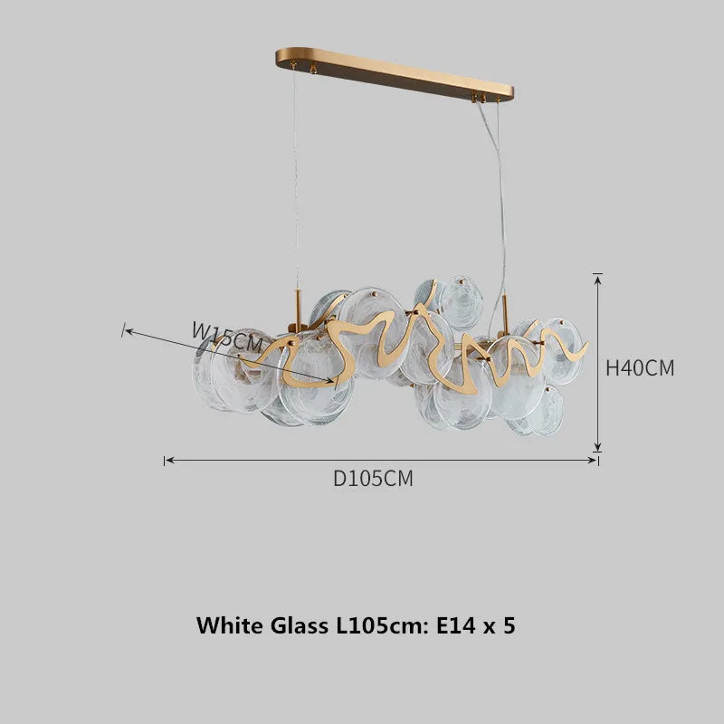 Suspension en verre et métal doré E14