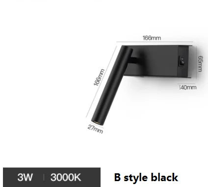 applique murale led minimaliste rotative pour éclairage réglable
