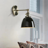 Iron wall lamp, Edison antique wall lamp, semi-circular corridor, staircase, living room, bedroom LED light, black and white