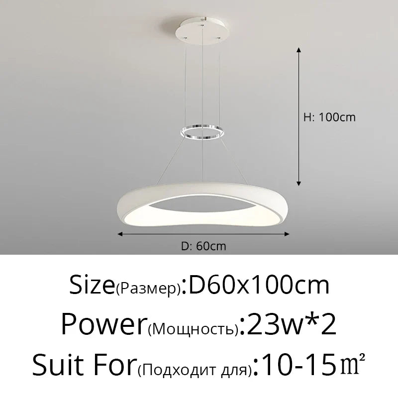 lustre led moderne nordique simple anneau restaurant bar