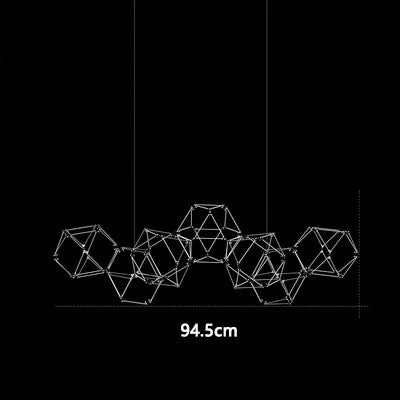 lustre luciole polygonal design nordique en acier inoxydable