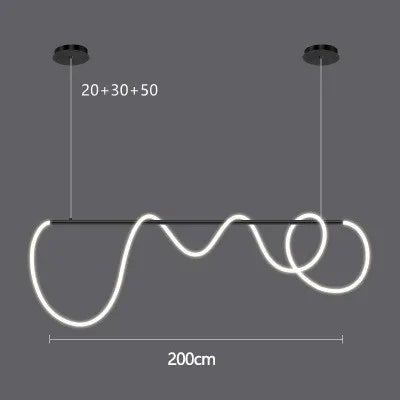 lustre moderne à long tuyau pour décoration intérieure élégante