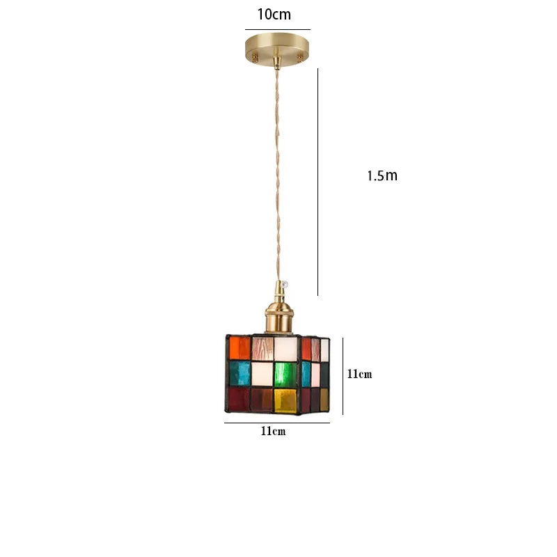 suspension en verre teinté style nordique pour éclairage industriel