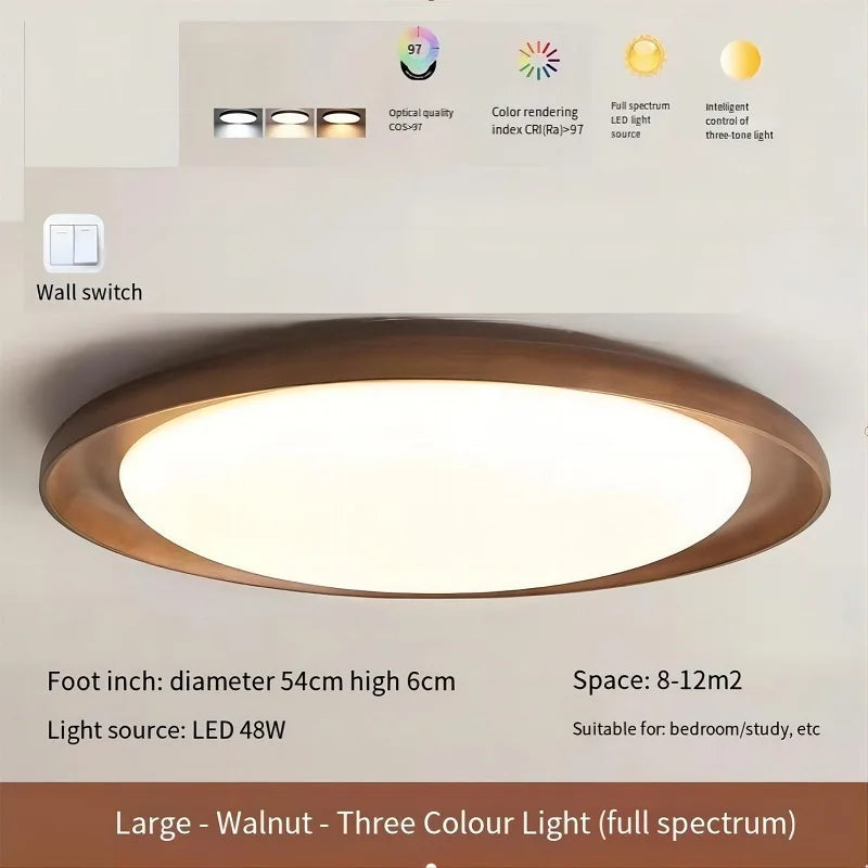 plafonnier en bois massif design wabi-sabi pour intérieur lumineux