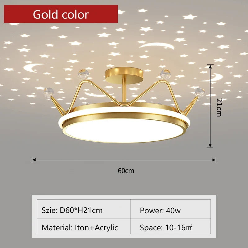 plafonnier led moderne couronne créative pour chambre d'enfant