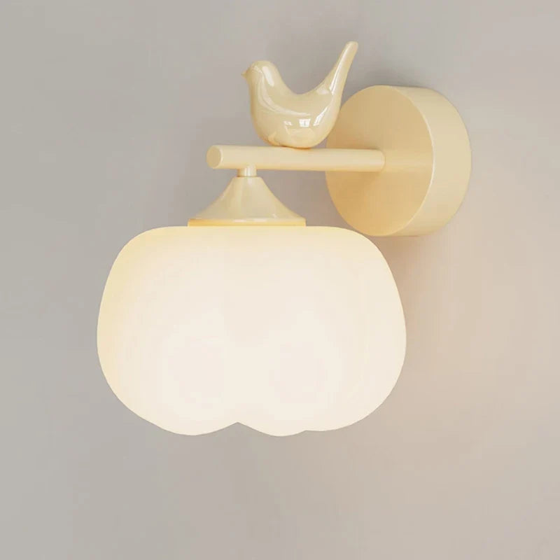applique murale moderne en pe avec abat-jour d'oiseau led