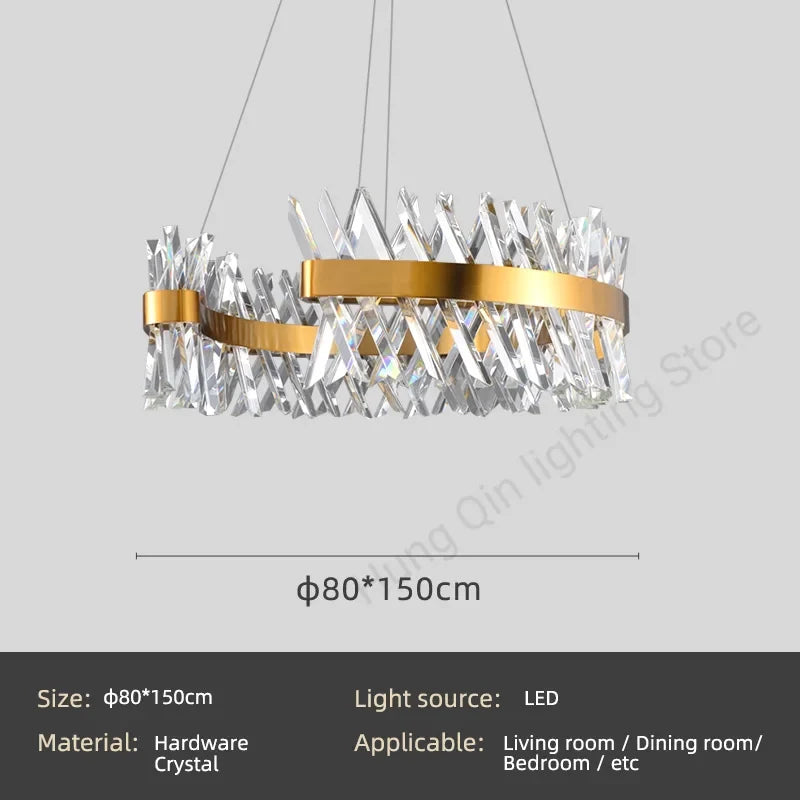 lustre en cristal lumineux suspension décorative pour intérieur