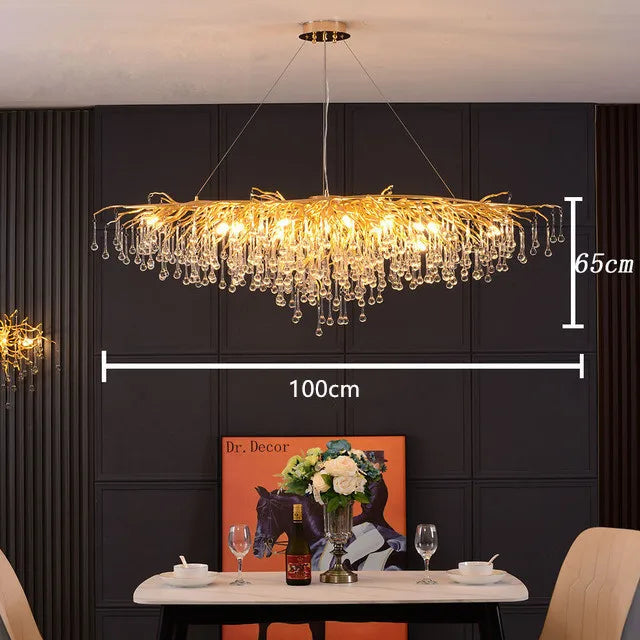 lustre nordique à led en cristal pour un éclairage élégant