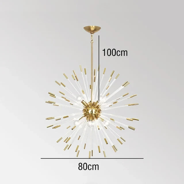 lustre de luxe design cristal pissenlit led pour décoration intérieure