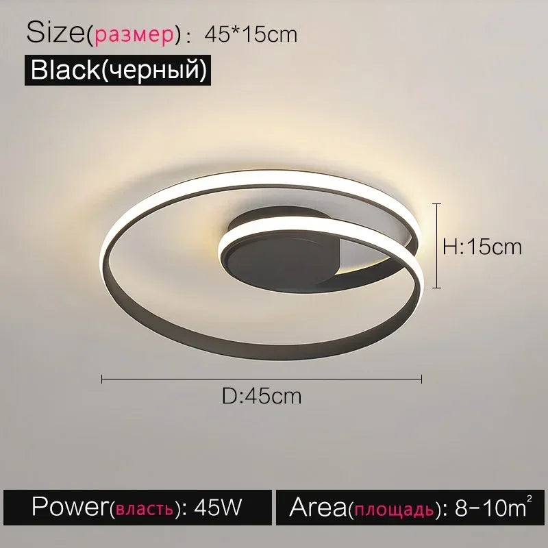 plafonnier moderne en aluminium led créatif nordique
