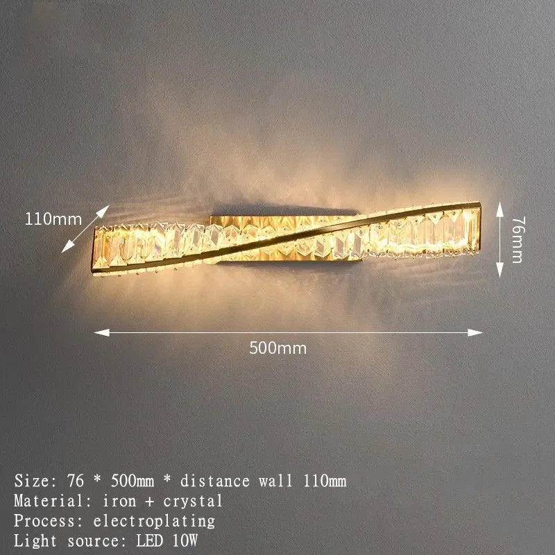 Creative and Personalized Long Crystal Light,Walkway Bedroom TV Background Wall Lamp Luxury  Simple LED Suspension Lamps