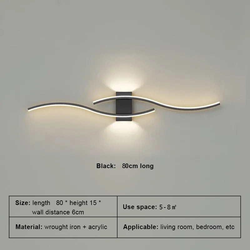 applique murale LED lampe longue bande appliques TV fond éclairage décoratif pour chambre salon maison intérieur luminaire